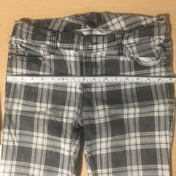 Tripp Plaid Stretch Pants Punk Goth Skate Vans - Picture 4 of 4